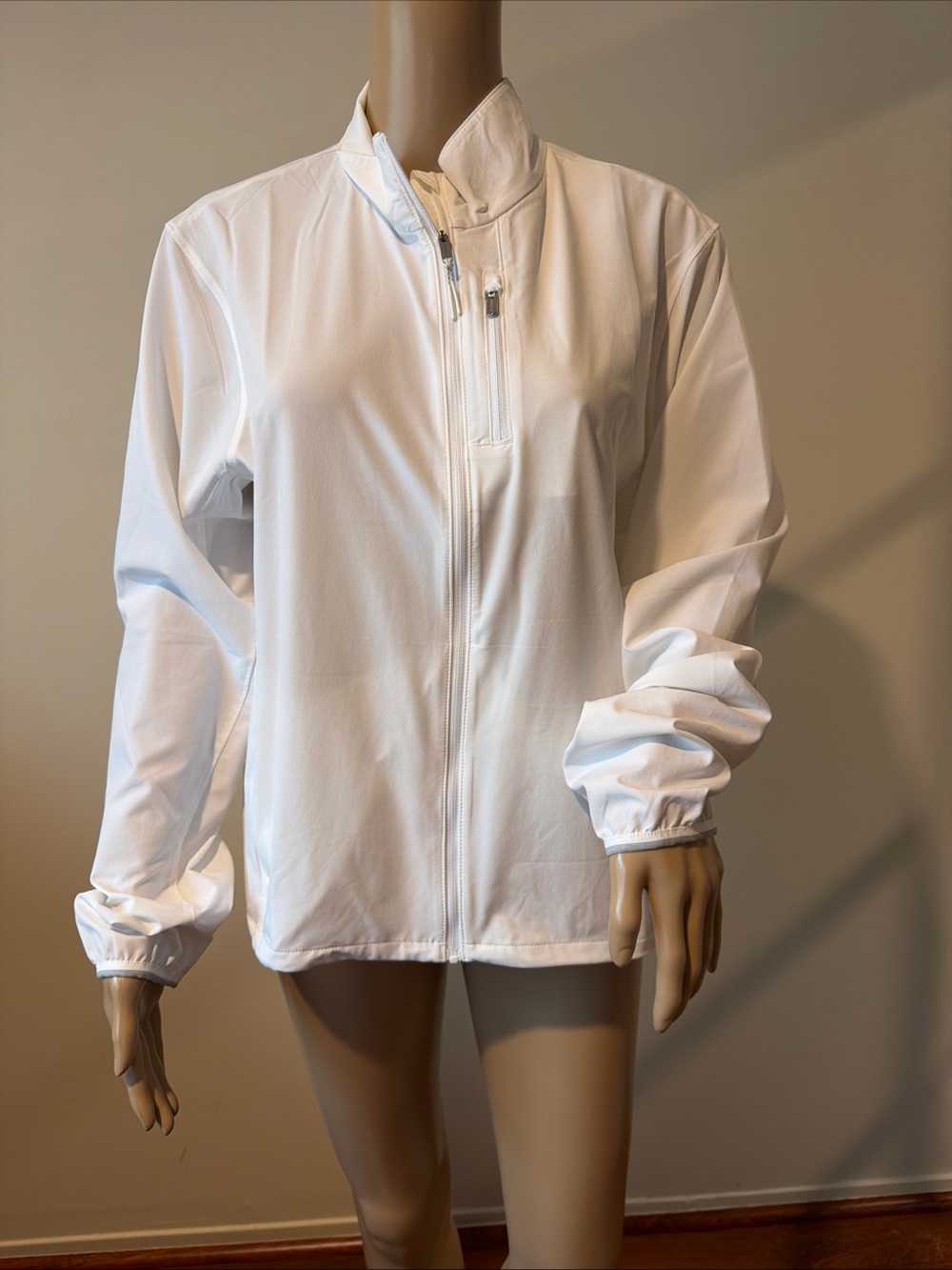 Athleta Sprint Finish Lightweight Women's White Zip-Front Jacket M